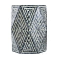 thumbnail image 2 of Taburete de mesa Accent Benzara, hexagonal, 46 cm, azul y blanco, 2 of 5