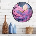 thumbnail image 6 of Round Clock Wall Clock Decorative Clock 11.9" Sizes Clock Pink Planet with Clouds, 6 of 9