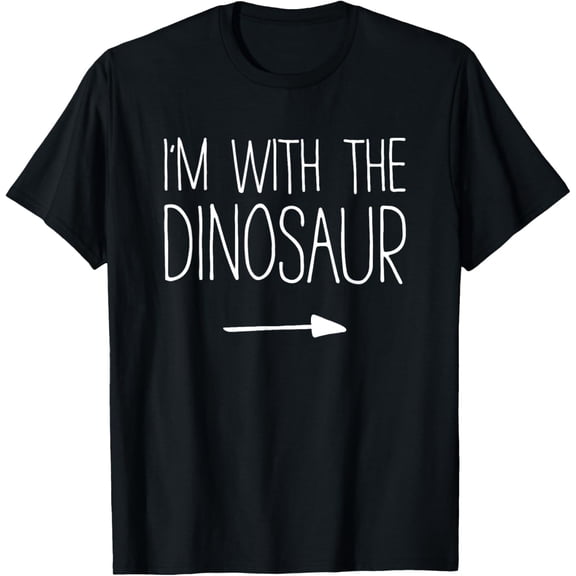 I'm With The Dinosaur Shirt Adult Kids Men Women Costume T-Shirt