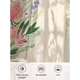 thumbnail image 6 of Sheer Curtains 45 Inch Length 2 Panels Set for Kitchen, Pastoral Flowers Semi Sheer Curtains for Windows, Spring Red Pink Floral Leaves Botanical Voile Window Treatments Rod Pocket Curtain, 6 of 7