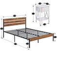 thumbnail image 2 of VECELO 3-piece Bedroom Set, Metal & Wood Platform Bed with Set of 2 Nightstand, Full Size, 2 of 8