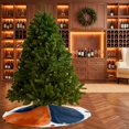 thumbnail image 4 of Navy Blue Burnt Orange Christmas Tree Skirt 36 Inches, Artwork Geometric Contemporary Xmas Trees Skirt Mat Cover Decorations for Holiday Party Indoor Outdoor, 4 of 9