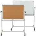 thumbnail image 3 of Flash Furniture HERCULES Series 45.25"W x 54.75"H Reversible Mobile Cork Bulletin Board and White Board with Pen Tray, 3 of 17