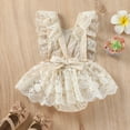 thumbnail image 4 of Baby Girls' Clothing Onesie 3-6 Months Baby Girl Clothes Lace Sleeveless Romper Bodysuit Cake Smash Outfits Cotton Khaki 18-24 Months, 4 of 6