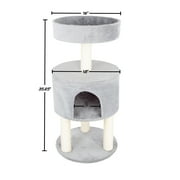 PETMAKER 44-Tier Kitty Cat Condo with Overhead Balcony - Gray and White