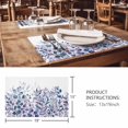 thumbnail image 3 of Placemats Set of 4, Blue Purple Leaves Woven Placemat, Linen Place Mats for Kitchen/Dining Tables, Summer Botanical Eucalyptus Leaves Washable Table Mats for Party, 3 of 8