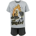 thumbnail image 2 of Funstuff Construction Truck Little Boys T-Shirt and Mesh Shorts Outfit Set Toddler to Little Kid, 2 of 5