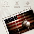 thumbnail image 6 of Elephant Stock Baseball American Flag Wall Art - Horizontal Multi Panel Canvas - Living Room Wall Decor - Sports Multi Panel - Brown And Red Decor - 74" x 48", 6 of 8