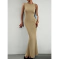 thumbnail image 5 of Biekopu Women’s Knit Long Dress Sleeveless Round Neck Solid Color Tank Dress Cocktail Party Dress, 5 of 9