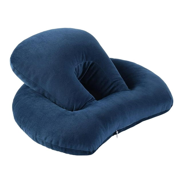 Rongfmy meriglare Memory Foam Explosions Hollow Shape Pillow Relieve Back Pain Neck blue blue