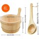 thumbnail image 4 of Sauna Bucket and Ladle Wooden Leakproof 4L Capacity Sauna Wood Bucket Kit Ladle Included for Backyard Outdoor Steam Bath, 4 of 5