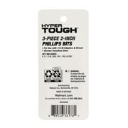 Hyper Tough 3-Pack, 2 inch Phillips Screwdriver Bits AU85040K, Phillips sizes, Ph1, Ph2 and Ph3