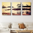 thumbnail image 1 of PixonSign Canvas Print Wall Art Set Silhouette Wetland at Dawn Nature Wilderness Photography Realism Contemporary Landscape Colorful Multicolor Ultra for Living Room, Bedroom, Office - 24"x36"x3, 1 of 5