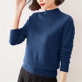 thumbnail image 3 of Dagugfen Sweaters for Women Linghtweight Long Sleeve Elegant Workwear Casual High Neck Thermal Comfy Blouses, 3 of 3