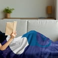 thumbnail image 3 of Fence Soft Flannel Fleece Throw Blanket, Cats in Love Watching Full Moon at Night Valentines Romantic Cartoon, Cozy Plush for Indoor and Outdoor Use, 50" x 70", Indigo Cobalt Blue White, by Ambesonne, 3 of 5