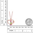 thumbnail image 2 of 18K Rose Gold Plated Silver Pink Tourmaline and Green Peridot and White Moissanite 3-Stone Pendant Necklace for Women (0.86 Cttw, October Birthstone, Heart Shape 4MM, with 18 inch Silver Chain), 2 of 3