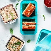 Souper Cubes 2 Cup Freezing Trays with Lid, Silicone Soup Freezer Molds for Freezing Broth, Pasta, Leftovers and More, 2-Pack - Aqua