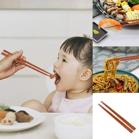 Boreal Craft 2 Pairs Natural Handmade Wood Chopsticks Tableware Chopsticks Mahogany Wooden Chopsticks round Table Dinner Set for 4 round Dining Table for 4 Set Outdoor Table Setting for 2 Outdoor