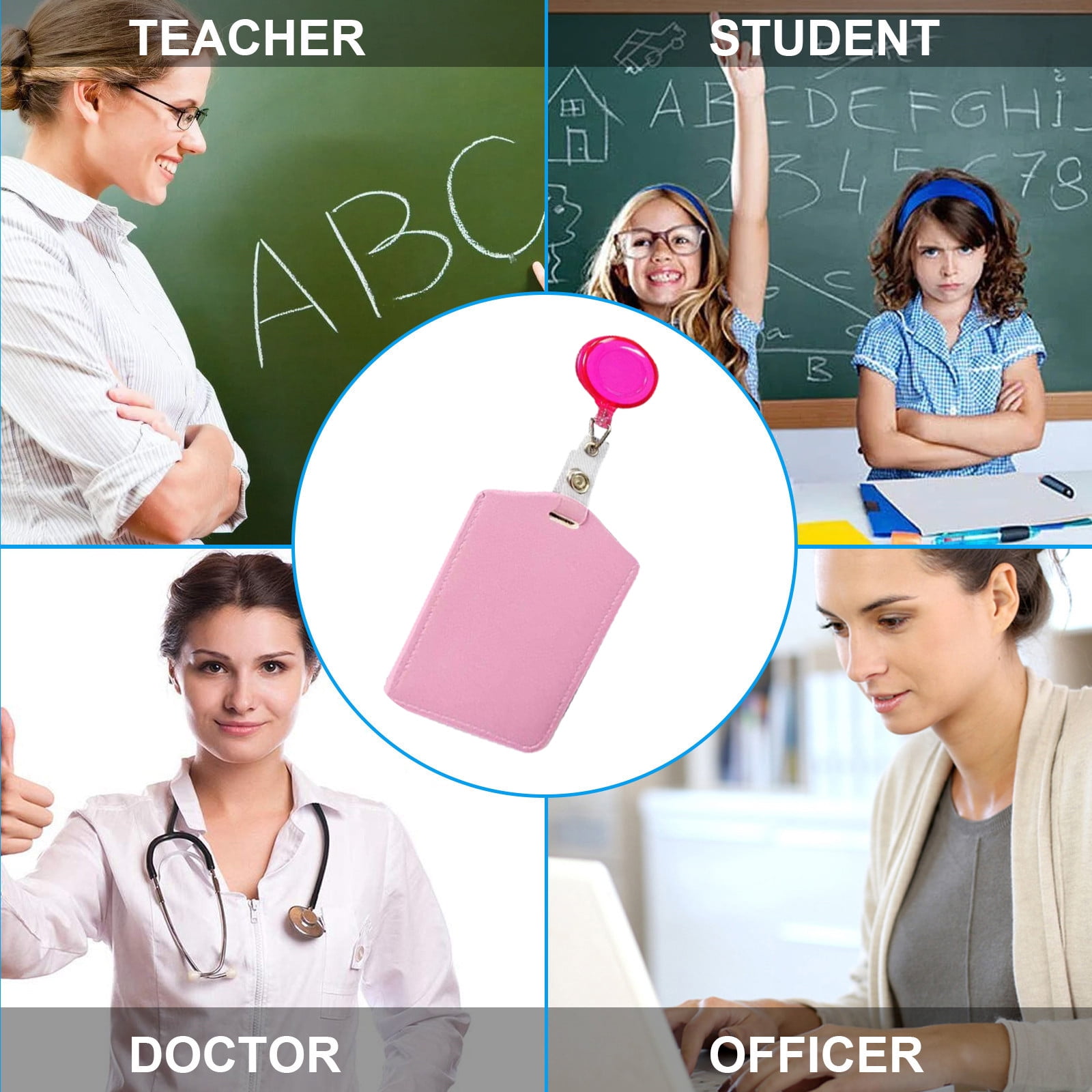 5 Packs 10PCS Retractable Badge Holder with Vaccination Card Clip for Nurses Teachers Security ID Card Holder Reel Spring Belt Clip Badge Reel for Work FAA Medical Staff Outdoor Sports Lovers