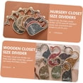 thumbnail image 2 of NOGIS 7 Pcs Closet Garment Size Dividers Baby Closet Wardrobe Clothes Baby Closet Hangers Baby Closet Size Dividers Infant Closet Clothes Dividers Wooden Baby Closet Divider（Style 2）, 2 of 7