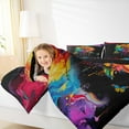 thumbnail image 4 of Manfei Colorful Sunflower Bedding Comforter Set,Watercolor Splash Ink Twin Comforter Sets,Modern Aesthetic Art Bedding Set For Children,Breathable Home Decor Reversible,2 Pieces, 4 of 8