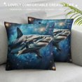 thumbnail image 3 of Orinice Shark Stars Ocean Graphic Decorative Cushion Throw Pillow Cover for Home Couch Living Room Bed Sofa - High-Quality Square 1PC 20x20in, 3 of 5