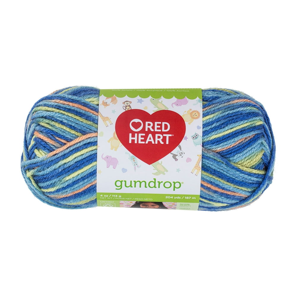 Red Heart Gumdrop Yarn, Blueberry, Acrylic, 113g, Multi Color Walmart