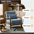 thumbnail image 5 of Classic Mid-Century Modern Accent Chair with Solid Wood Frame in Light Gray Nubby Upholstery, 5 of 10