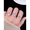 thumbnail image 1 of 1pc Fashionable Initials Letter A-Z Adjustable Ring for Women s925 Sterling Silver Personalized cubic zirconia Rings Fine Jewelry Birthday Gift, 1 of 4
