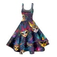 thumbnail image 3 of JGNGSHN Women's Mardi Gras Dresses Carnival Printed Fashion Spaghetti Strap Sleeveless Cocktail Dress Punk Vintage A-Line Swing Midi Dress, 3 of 3