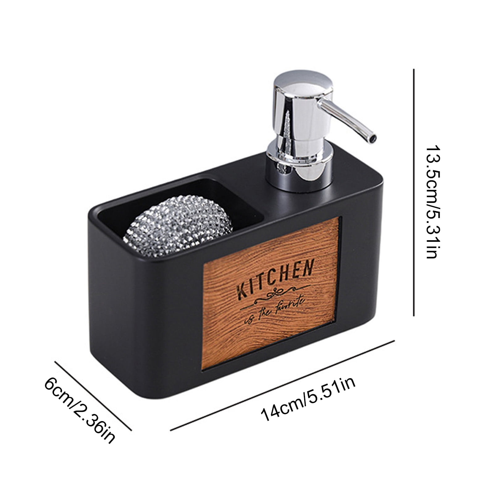 Kitchen Dish Soap Dispenser with Sponge Holder,2in1 Countertop Dishwashing Soap Pumps Dispenser Set for Kitchen Sink