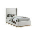 thumbnail image 3 of Meridian Furniture Flynn Cream Linen Textured Fabric Twin Bed, 3 of 8