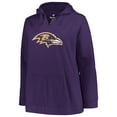 thumbnail image 2 of Women's Profile Lamar Jackson Purple Baltimore Ravens Plus Size Player Name & Number Pullover Hoodie, 2 of 3