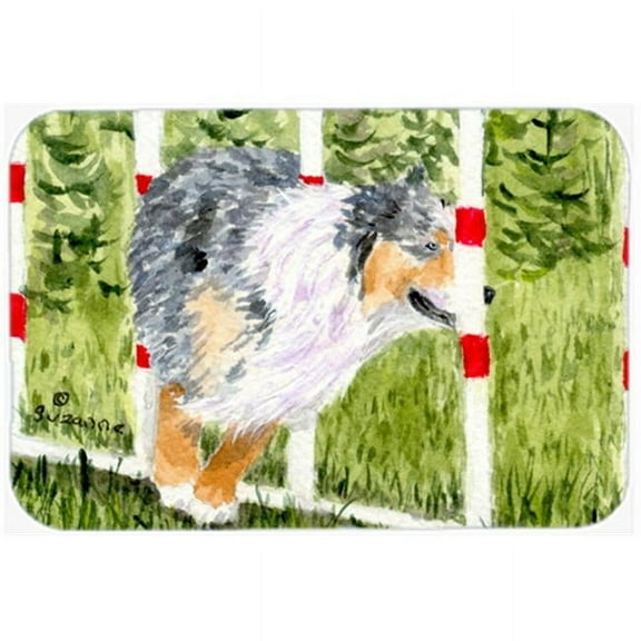 Caroline's Treasures Australian Shepherd Glass Cutting Board Large