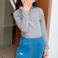 thumbnail image 6 of Otqutp Kids Casual Tops Boys and Girls Sweater Spring/Autumn High Neck Solid Long Sleeve Round Neck Top Party Birthday School, 6 of 9