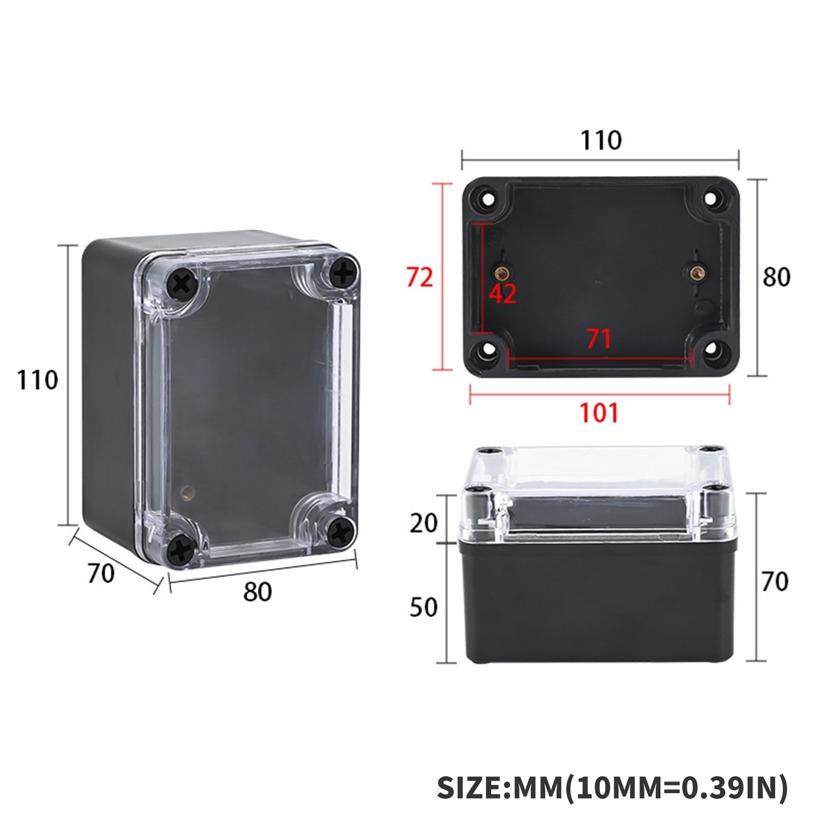 Waterproof Power Case Junction Box Dustproof Electrical Project Box Enclosure Case Outdoor Electrical Connection Boxes