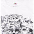 thumbnail image 2 of Teelocity Men's Playing Card Skeleton King and Queen of Hearts White Relaxed Fit Short Sleeve Graphic T-Shirt, 2 of 3