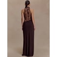 thumbnail image 4 of Lace Hollow Out Backless Sexy Maxi Dress Women Gown Elegant Sleeveless High Waist Ruched Bodycon Club Party Long Dress, 4 of 23