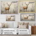 thumbnail image 4 of Designart "Beige Minimalist Deer Portrait" Animals Deer Floater Framed Canvas Wall Art, 4 of 5
