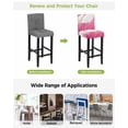 thumbnail image 3 of Pink Marble Bar Stool Covers Set of 2, Nature Marble Crack Yellow Lines Art Stretch Washable Bar Chair Covers with Backs, Removable Pub Counter Height Chair Cover for Kitchen Dining Room Cafe, 3 of 7