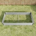 thumbnail image 6 of 91.34*44.69*11.81 Modern Raised Garden Beds Outdoor with Open Base Design, Rectangle Galvanized Metal Planter Boxes Outdoor for Plants, Vegetables, and Flowers, Silver, 6 of 7