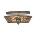 thumbnail image 3 of Meyda Tiffany 13390 Bear On The Loose 2 Light 13" Wide Flush Mount Drum Ceiling Fixture -, 3 of 5