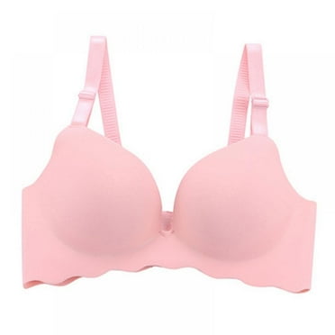 Smooth Wavy Side Lingerie 3/4 Cup One-Piece No Trace No Steel Ring Solid Color Gathered Bra