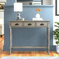 Urbanest Modern Burlington Console Table with 3 Drawers (Solid Wood, Roast Oyster)