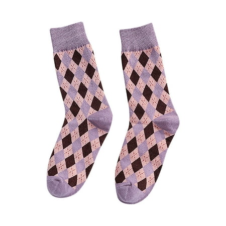 

yinguo women winter leisure casual ringer pattern english sock