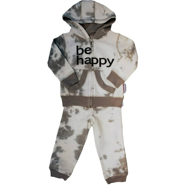 Silly Souls Newborn Baby Boy Be Happy Hooded Sweatsuit Set Walmart