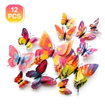 CCOCC 12Pcs Butterfly Wall Decor,Bedroom Decor Fit Living Room Decor Wall,Reusable Sticker Designs Butterfly Decor,Multicolor1
