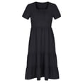 thumbnail image 7 of MYAOYI Women's Dresses Boho Flowy Midi Dress Square Neck Short Sleeve Ditsy Floral Tiered Casual Summer Dress, 7 of 7