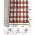 thumbnail image 6 of Farmhouse Orange Plaid Sheer Curtains 84 Inch Length 2 Panels Set for Living Room/Bedroom, Vintage Country Cock Checkered Kitchen Curtains Grommet Semi-Sheer Curtains Window Treatments 42"x84"x2, 6 of 7