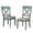 Antique Blue, variant on Roundhill Prato Two-Tone Wood Cross Back Upholstered Dinning Chairs, Set of 2